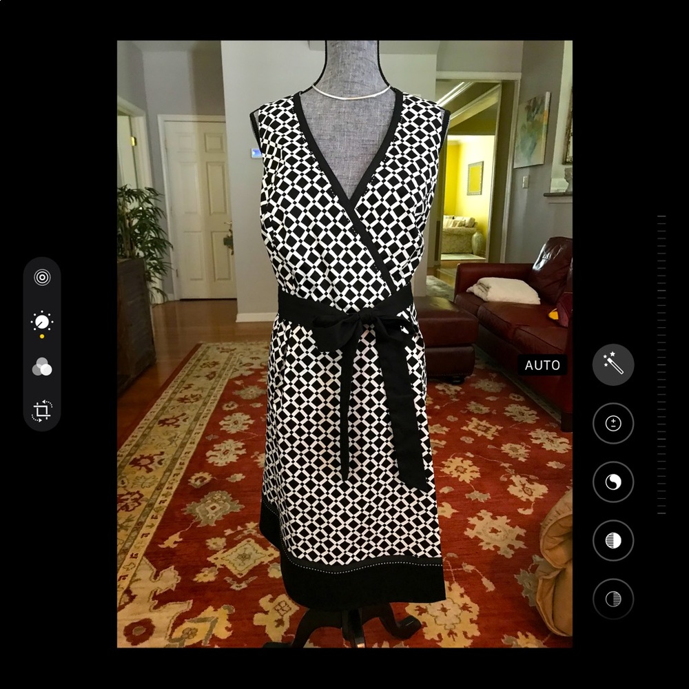 Lane Bryant Printed Faux-Wrap Fit & Flare Dress.